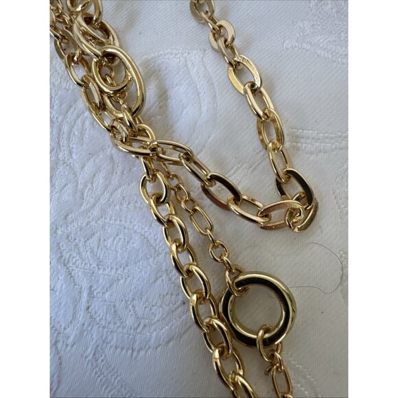 Laundry Shelli Segal Gold Link Chain Layered 16" Long Statement Necklace NEW $55 - Picture 4 of 11